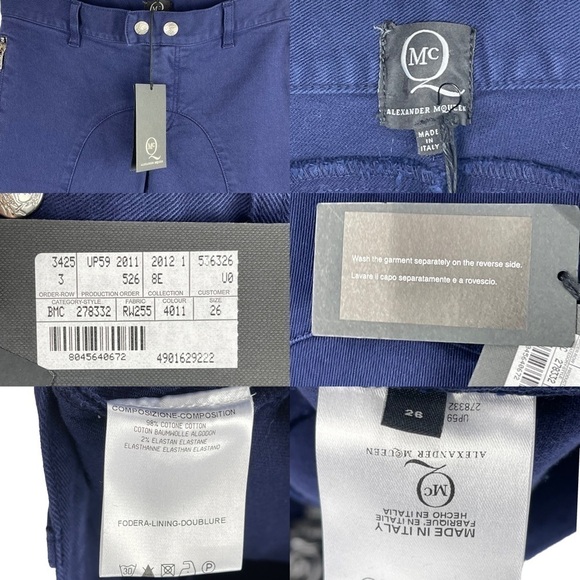 McQ ALEXANDER McQUEEN SKINNY LEG ZIPPER TRIM LOW RISE MOTO JEANS - Picture 14 of 14